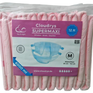 Paquet de 10 couches ABDL Pink CLOUDRYS Super Maxi (frais de port offerts)
