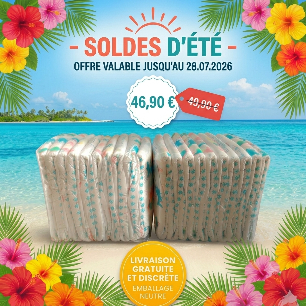 Lot de 2 paquets de 10 changes complets plastifiés AQUAWORLD ABDL (SOLDES)