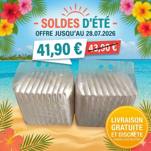 Lot de 2 paquets de 10 changes complets plastifiés blancs AQUAWORLD ABDL (SOLDES)