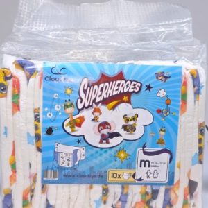 Paquet de 10 couches ABDL SUPER-HEROES CLOUDRYS (frais de port offerts)